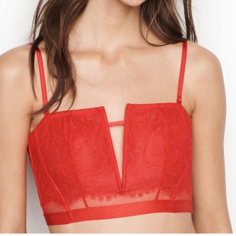 nwt VS very sexy strapless croset bralette lace